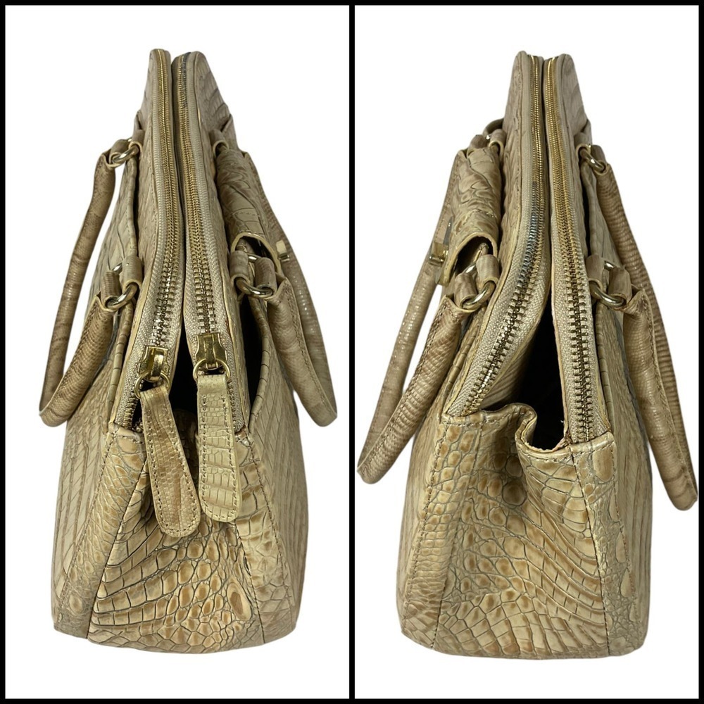 BRAHMIN VINTAGE NAOMI SATCHEL CROSSBODY BAG IN SAND MELBOURNE LEATHER - Picture 6 of 15